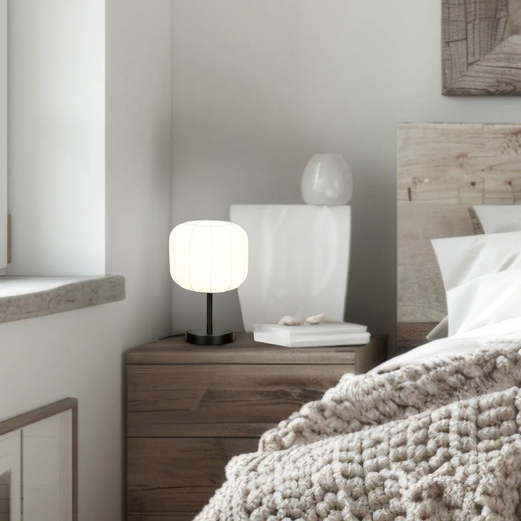 Japandi настолна лампа черна с бяло - Madleine