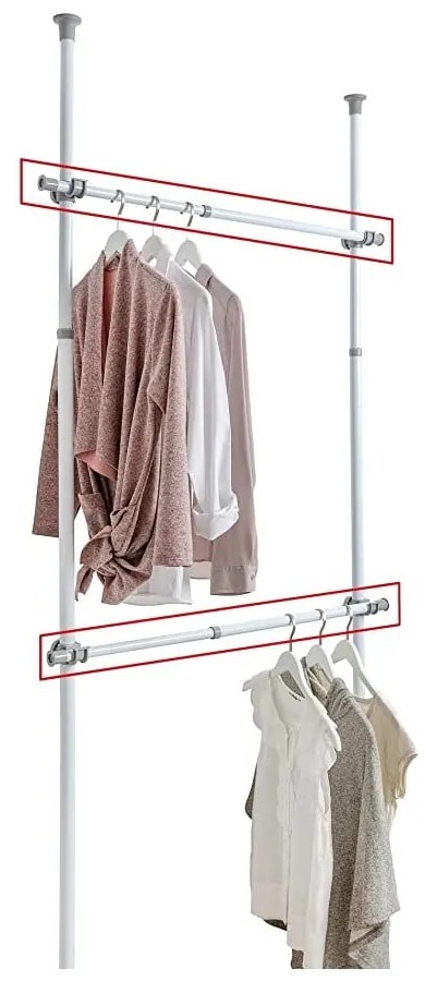 Комплект от 2 телескопични дръжки за дрехи, дължина 75 - 120 см Herkules - Wenko