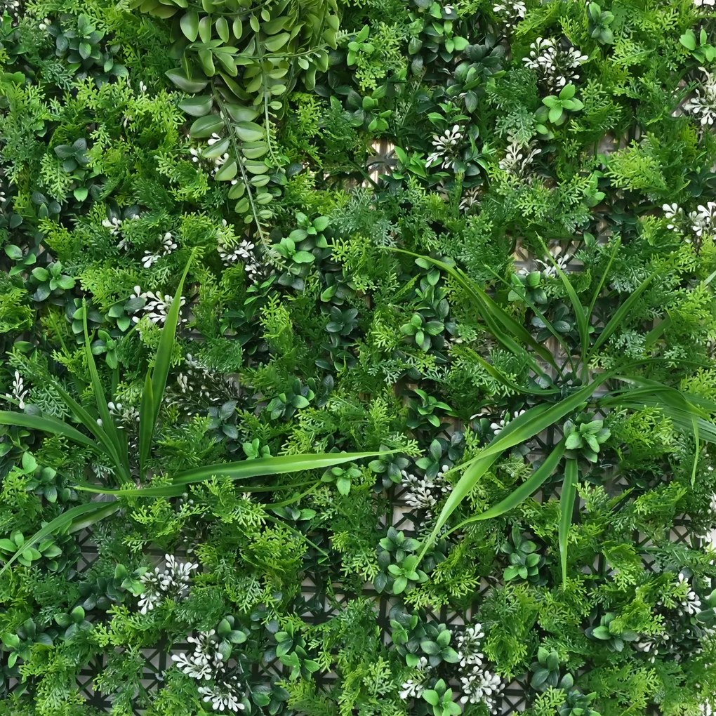 Изкуствена трева за стена с цветя, HL101 панел 50смх50см