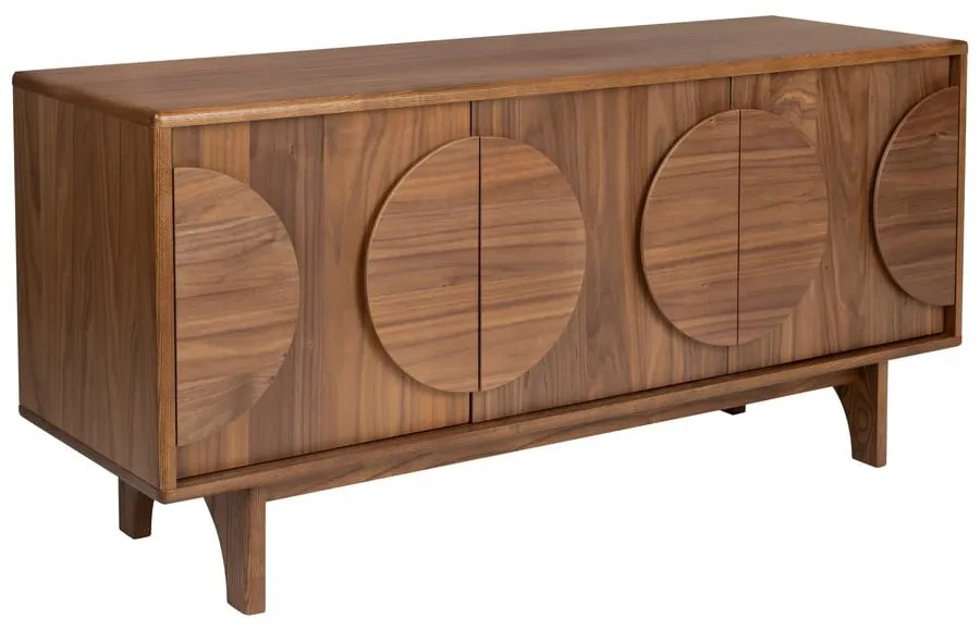 Кафяв нисък скрин от декор от орех 120x58 cm Groove – Zuiver