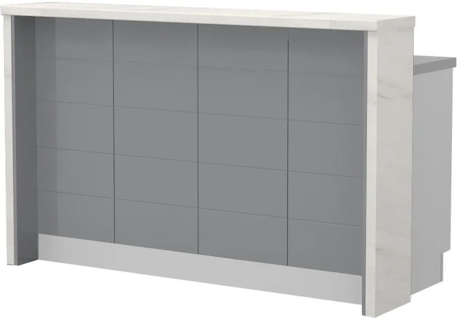 Островна кухненска пейка Hudson-Length: 160 cm.-Gray-White Marble