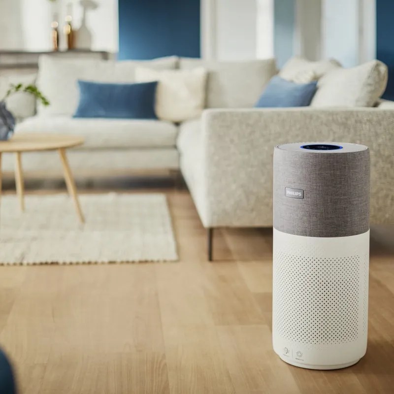 Преоценено: Пречиствател за въздух Philips AC3033/10, SMART, Wi-Fi, 55W, За до 135 м2, HEPA, Интелигентни сензори, Бял/сив