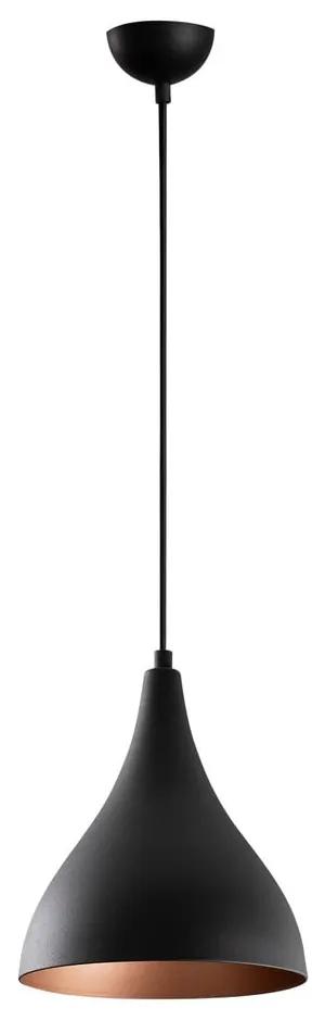 Черно висящо осветително тяло с метален абажур ø 22 cm Berceste – Opviq lights