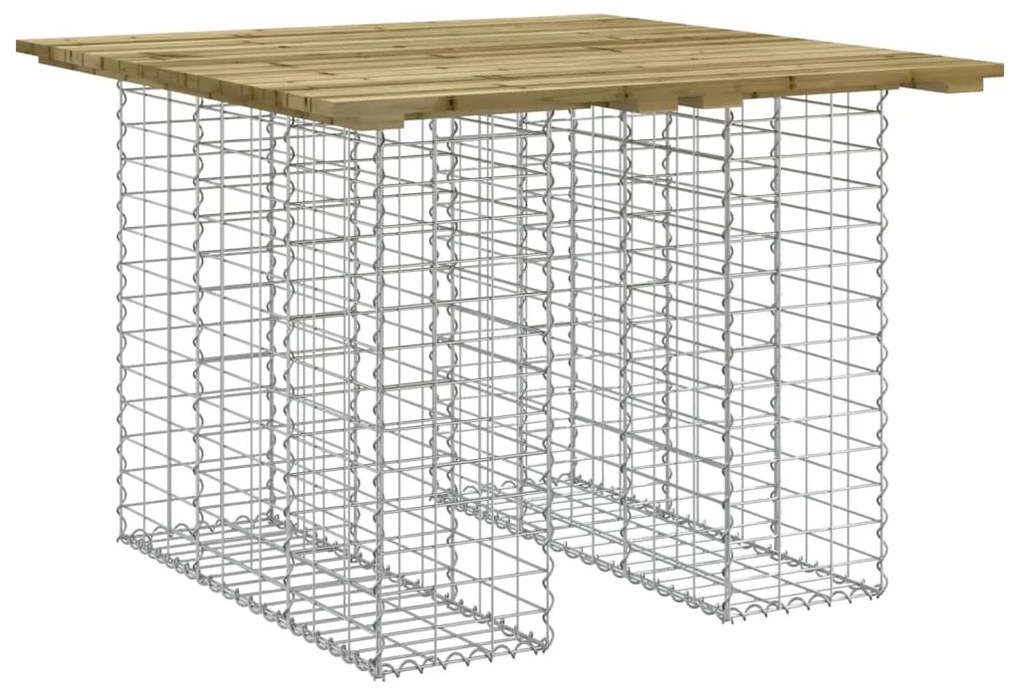 834373 vidaXL Градинска маса, дизайн габион, 100x102x72 см, импрегнирана дървесина, бор
