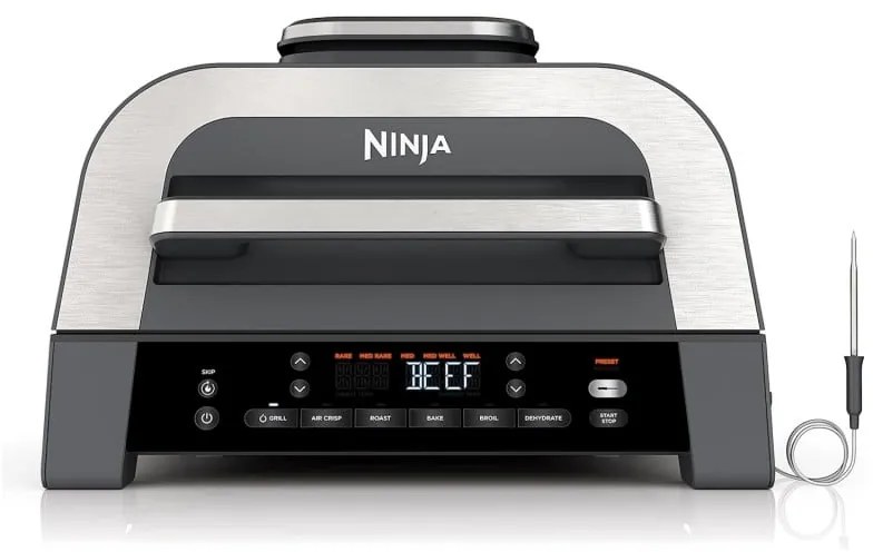 Електрическа скара 6в1 Ninja Foodi Smart DG551EU, 1760W, 6 режима на готвене, Фритюрник 4 л, Съд за готвене 4 л, Грил, 260C MAX, Инокс/черен
