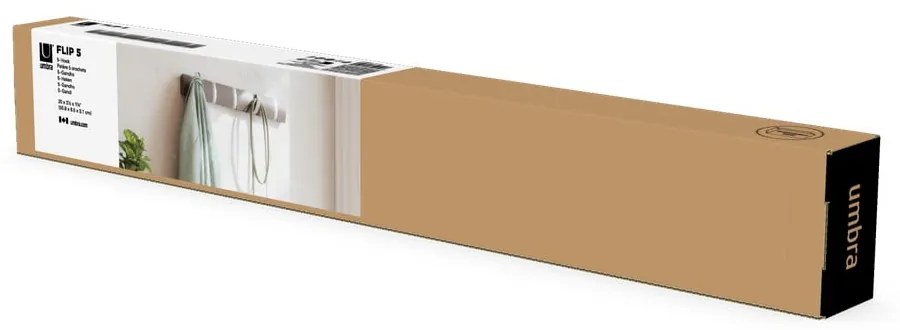 Сива стенна закачалка от тополово дърво Flip - Umbra