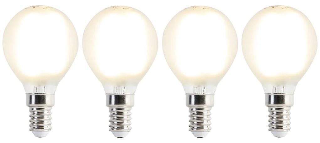 Комплект от 4 LED крушки E14 P45 матови 3.5W 360lm 2700K