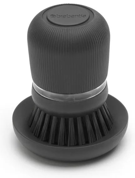 Дозатор за течен сапун с четка за миене на съдове Brabantia Sinkside 1003317, 100 мл, Полиестерни четчици, Поставка, Тъмносив