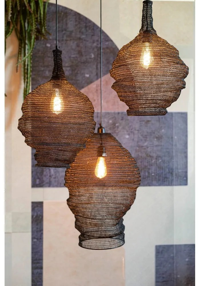 Черно висящо осветително тяло , ø 48 cm Lena - White Label