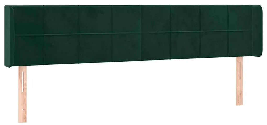 3118831 vidaXL Горна табла за легло, тъмнозелена, 183x16x78/88 см, кадифе