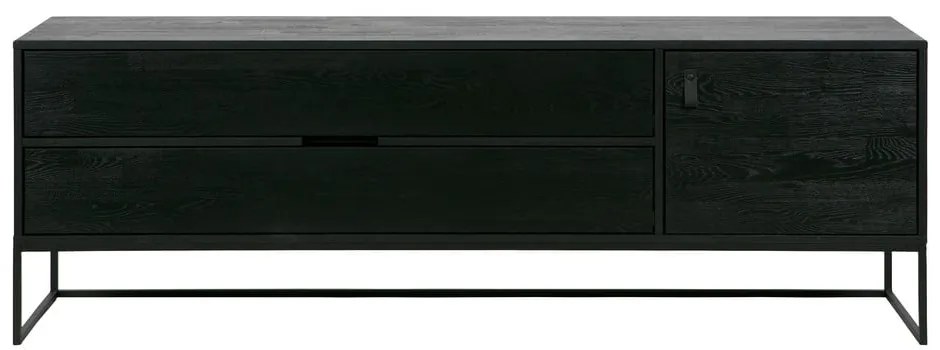 Черна маса за телевизор от масивен ясен 180x61x44 cm Silas – WOOOD