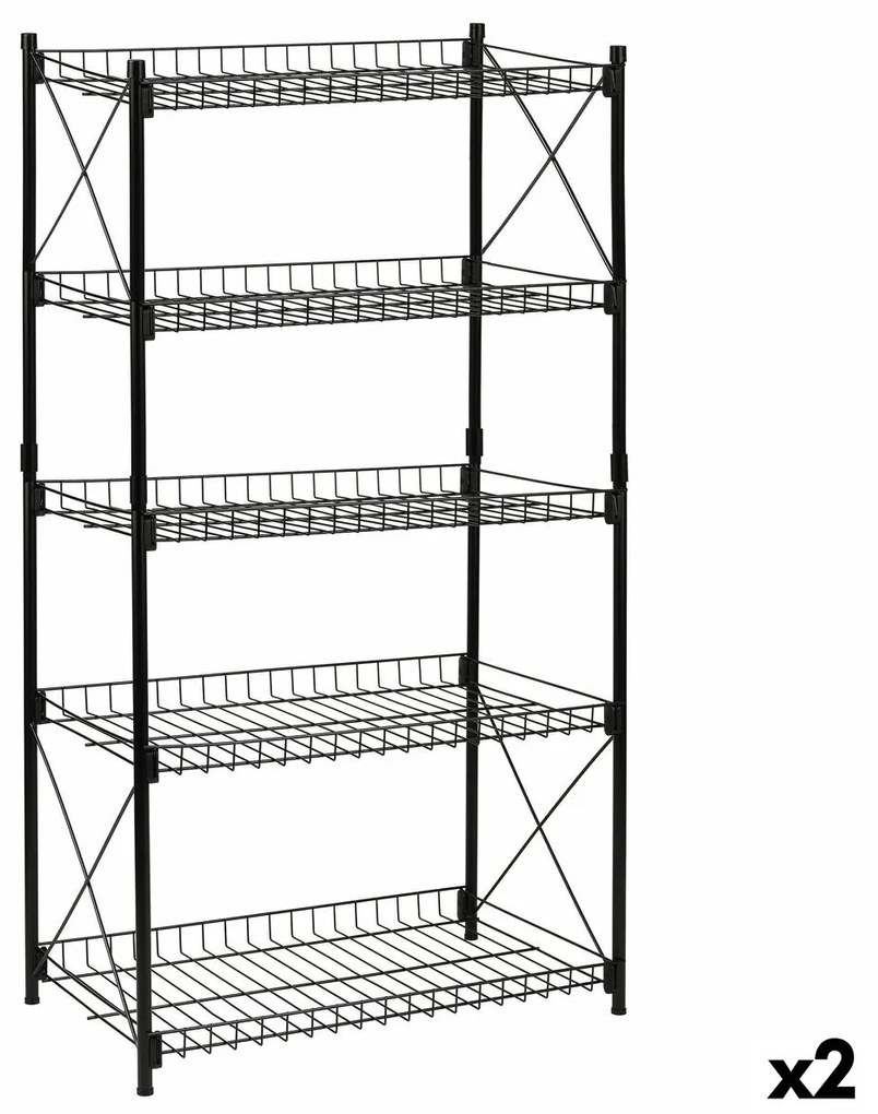 Лавица Confortime Метал Черен 52 x 34 x 110 cm (2 броя)