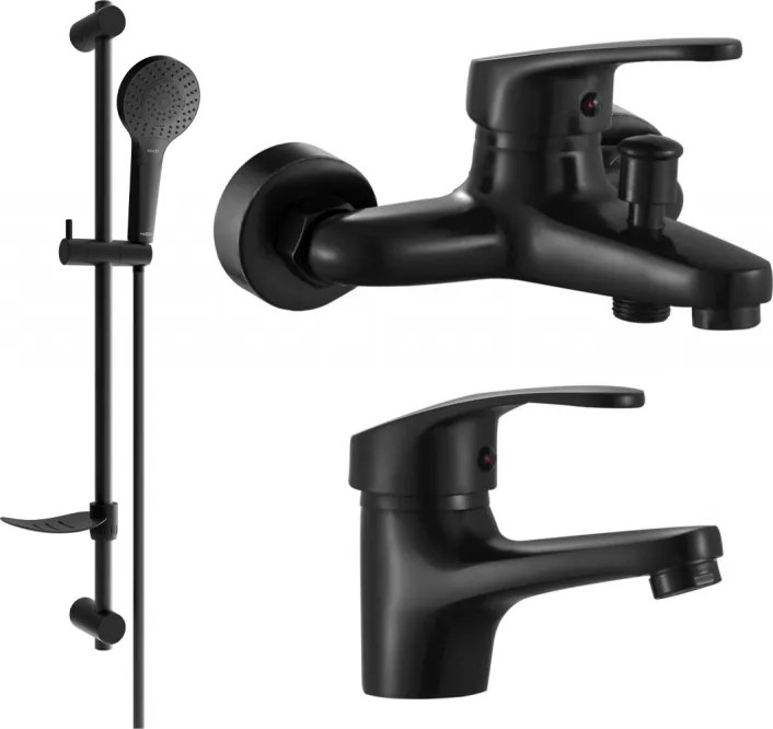 Mexen Erica DF05 комплект за вана, черен - 746403DF05-70