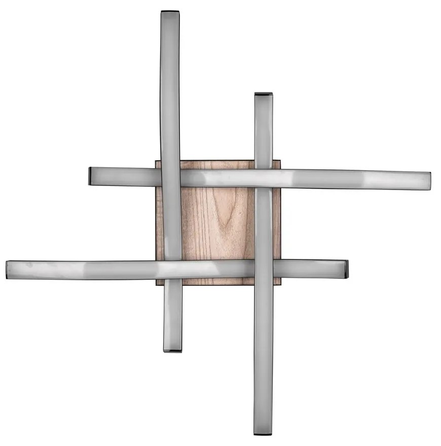 Черно-кафява LED светлина за таван 46x46 cm Route - Trio