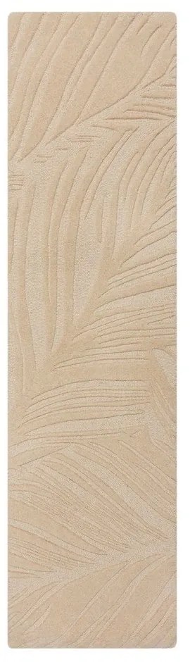 Бежов вълнен килим 60x230 cm Lino Leaf - Flair Rugs