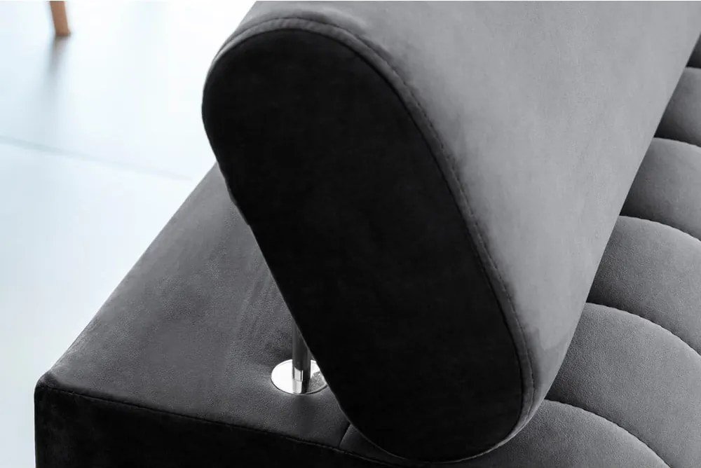 Тъмносив кадифен разтегателен диван 261 cm Laurence – ELTAP