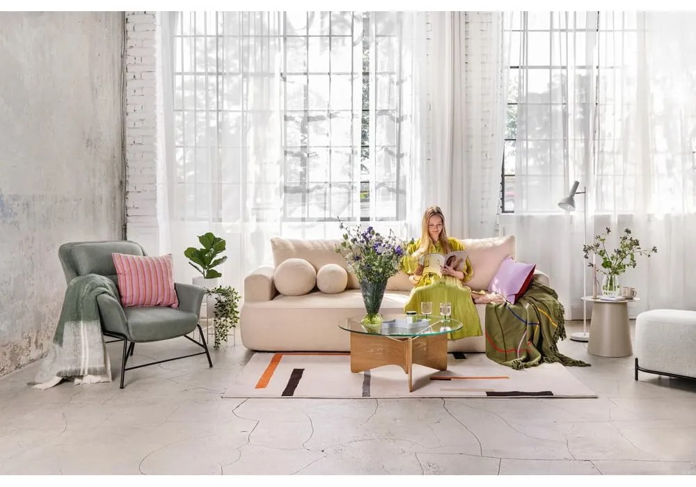 Бежов разтегателен диван от букле 247 cm Quinoa – Bonami Selection