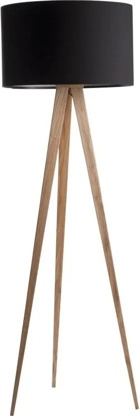 Черна лампа с дървени крака Tripod Wood - Zuiver
