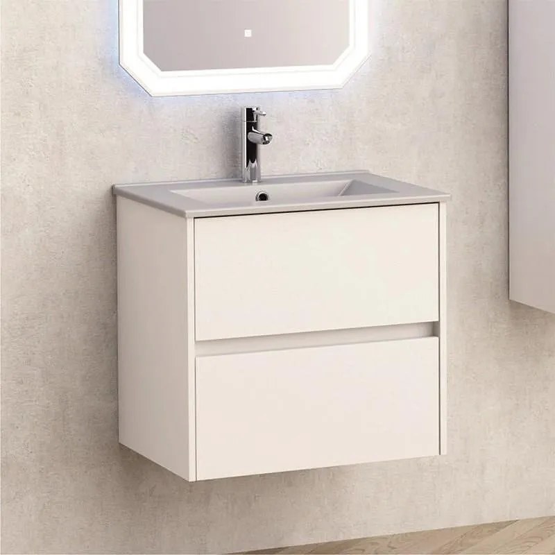 Конзолен PVC шкаф ICP 5955 + МИВКА ICC 6066G СИВ МАТ, Inter Ceramic, 59x45x55см