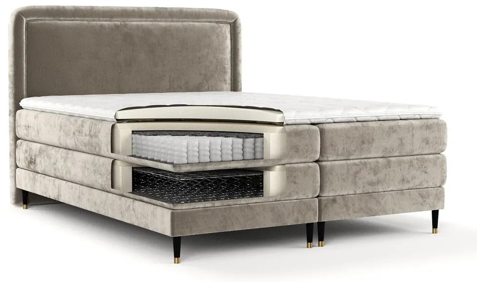 Светлокафяво боксспринг легло 180x200 cm Dove – Maison de Rêve