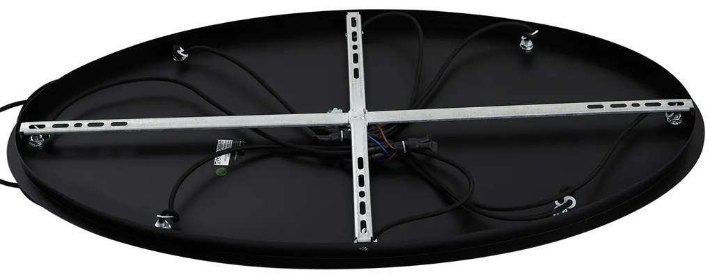 Модерен висящ лампион черен с димно стъкло 9 светлини - Jia