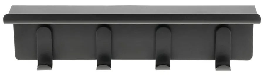 Черна стоманена стенна закачалка с рафт 11,5 cm A-Hallway – Zone