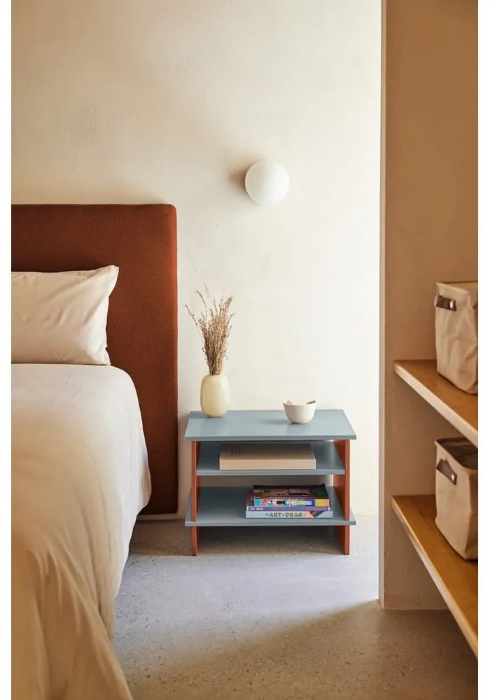 Нощно шкафче с рафтове тухлен/сиво Inari – Teulat