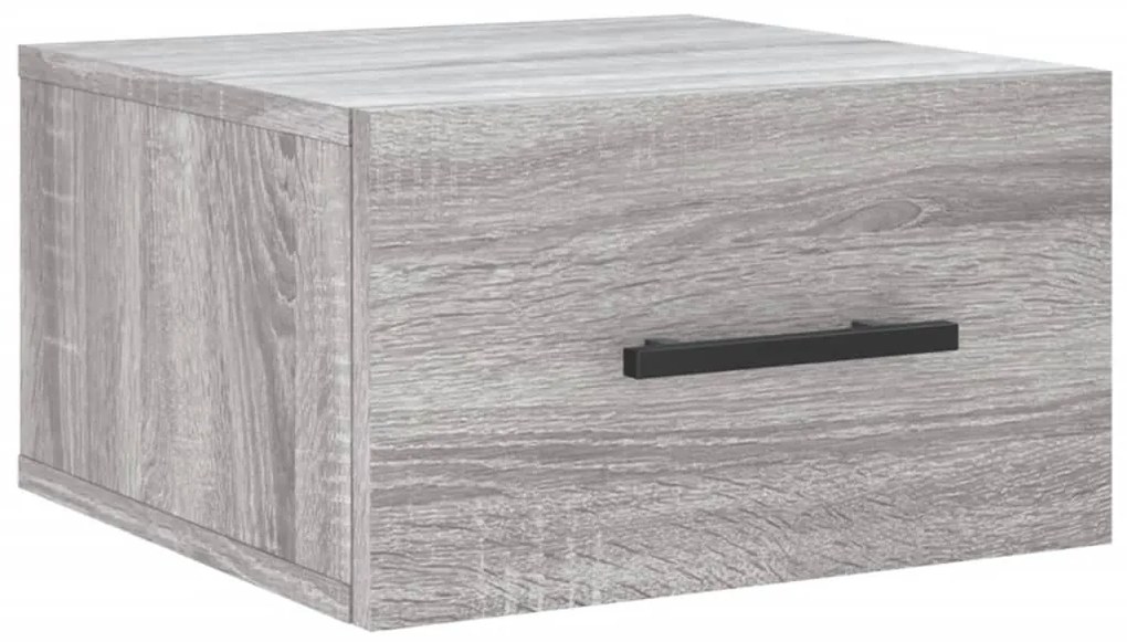 829880 vidaXL Нощно шкафче за стенен монтаж, сив сонома, 35x35x20 см