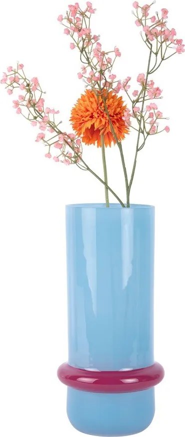 Светлосиня стъклена ваза (височина 28 cm) Animado Anillo – PT LIVING