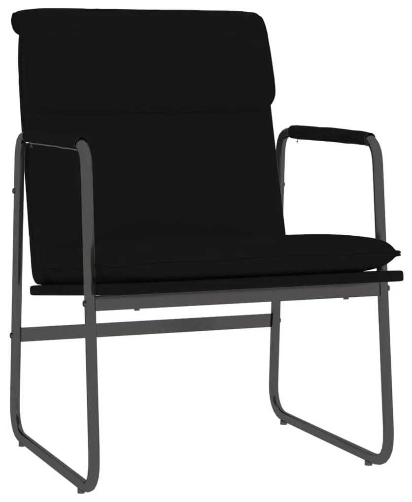 351360 vidaXL Стол шезлонг, черен, 55x64x80 см, изкуствена кожа
