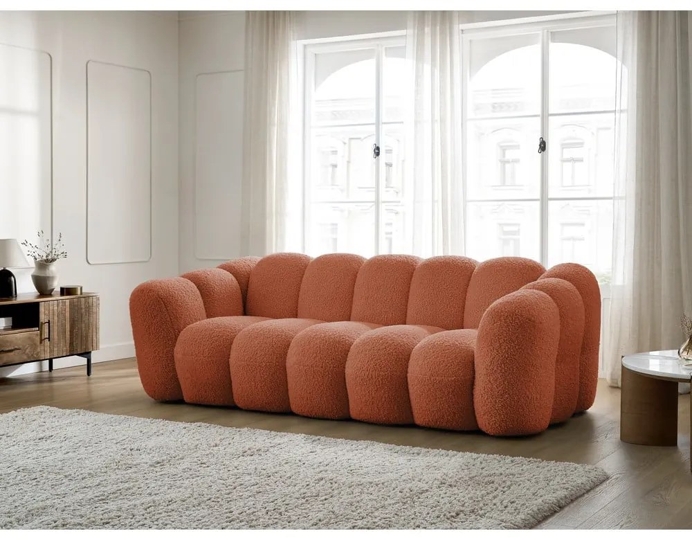 Диван от прежда с примки от букле в тухлен цвят 232 cm Hippolyte – Bobochic Paris