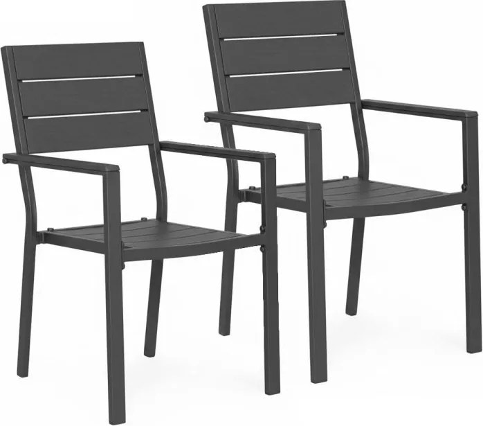 Комплект от 2 градински стола с товароносимост 150 кг Бежово