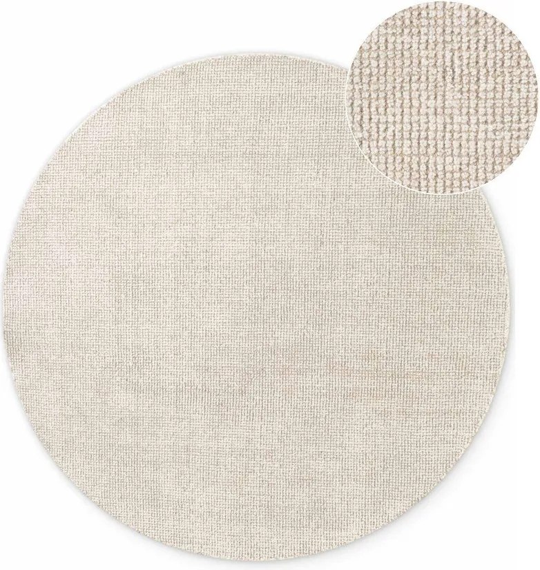 Кремав ръчно изработен вълнен кръгъл килим ø 160 cm Greenwich – Ted Baker