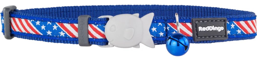 Котешко колие Red Dingo US Flag 20-32 cm Син