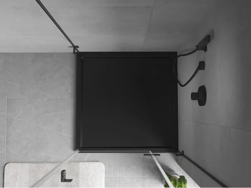 Mexen Flow квадратен душ корито Slim 120 x 120 cm, черен мат - 46S701212