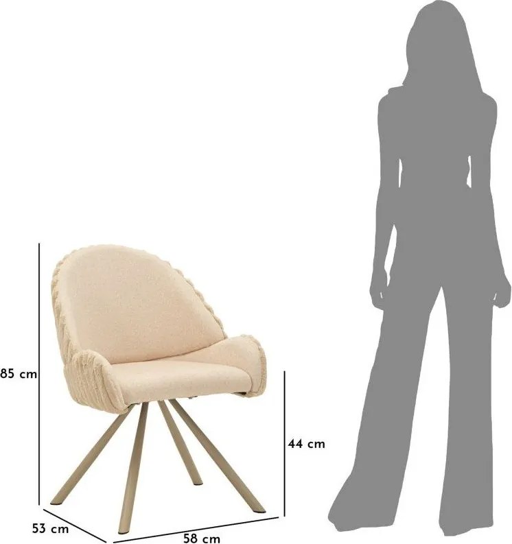 Кремави тапицирани трапезни столове в комплект с подлакътници 2 бр. Stockholm – Mauro Ferretti