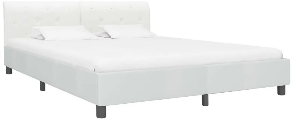 284875 vidaXL Рамка за легло, бяла, изкуствена кожа, 180x200 cм