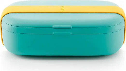 Кутия за храна Lekue On The Go 1010236, 500 мл, Херметично затваряне, Отделение за прибори, Клапан за микровълнова, Тюркоаз