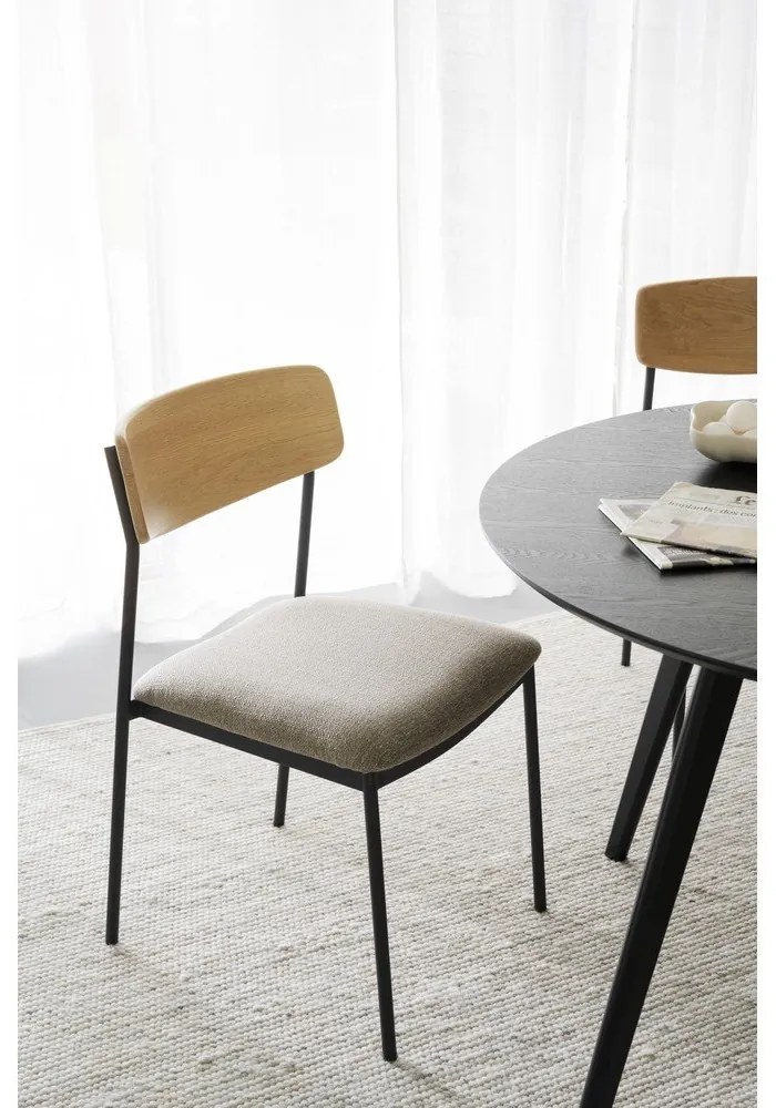 Трапезни столове в бежов и естествен цвят в комплект от 2 бр. Maymont – Rowico