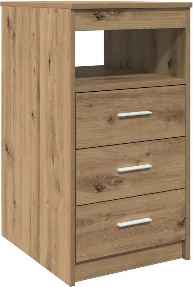 856005 vidaXL Скрин с чекмеджета, дъб артизан, 40x50x76 см, инженерно дърво