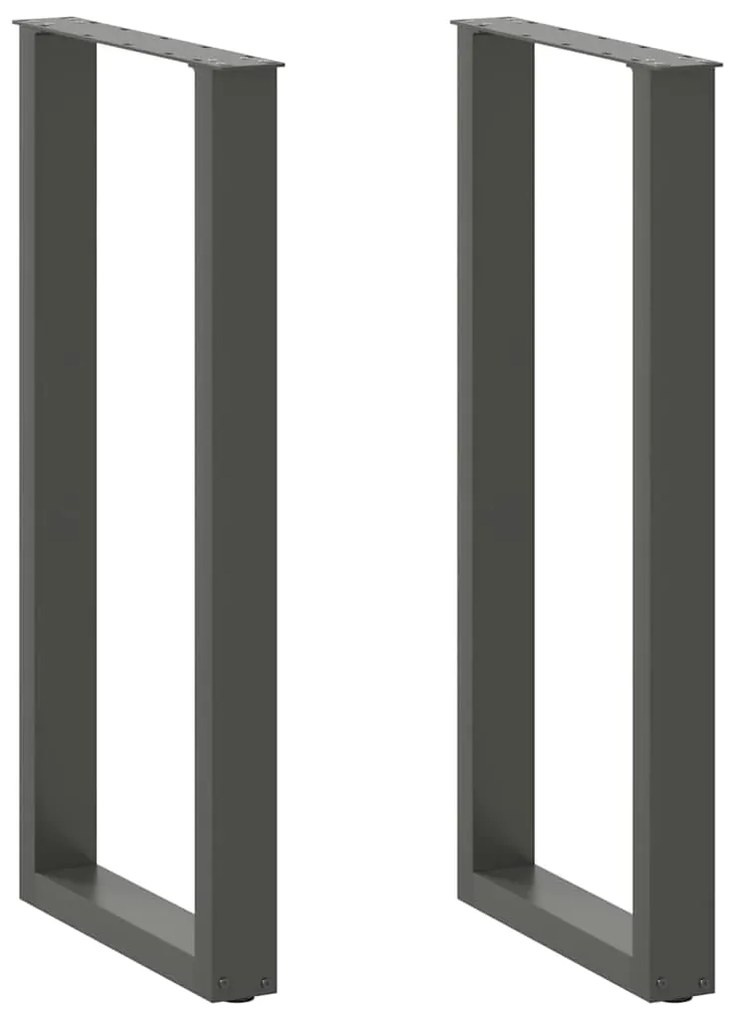 4013230 vidaXL Крака за бар маса, U-образни, 2 бр., антрацит, 40 x (100-101) см, стомана