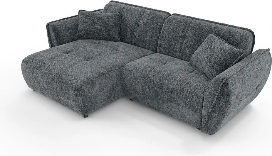 Тъмносив шенилов ъглов диван (ляв ъгъл) Nelia – Ropez