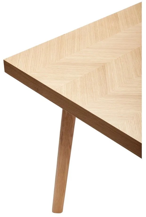 Трапезна маса от масивен дъб в естествен цвят 100x200 cm Herringbone – Hübsch