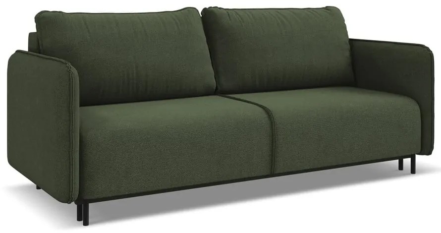 Зелен разтегателен диван с място за съхранение 226 cm Luana – Makamii