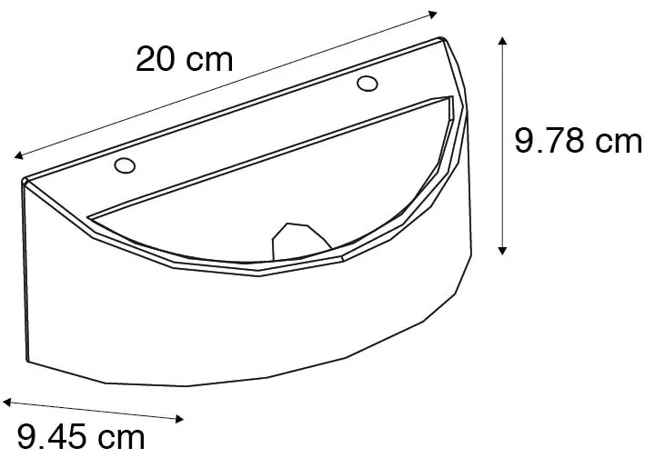 Ръстична стенна лампа бетон полукръгла - Adelaide