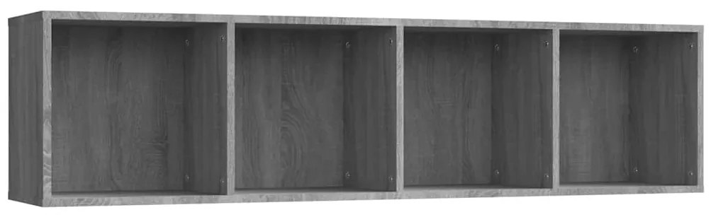 815271 vidaXL Шкаф за книги/ТВ шкаф сив сонома 143x30x36 см инженерно дърво