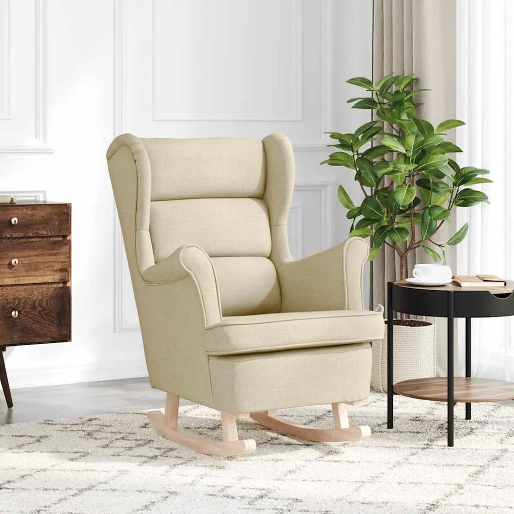 4016926 vidaXL Люлеещ се стол Cream 74x90x102 cm Fabric