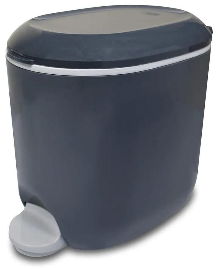 Тъмносиво пластмасово кошче за боклук с педал 3,5 l – Addis