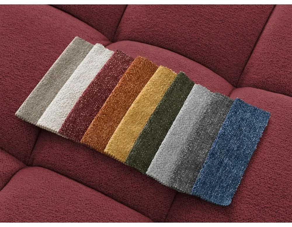 Бордо шенилов сгъваем/с място за съхранение ъглов диван (десен ъгъл/U форма) Everest – Bobochic Paris