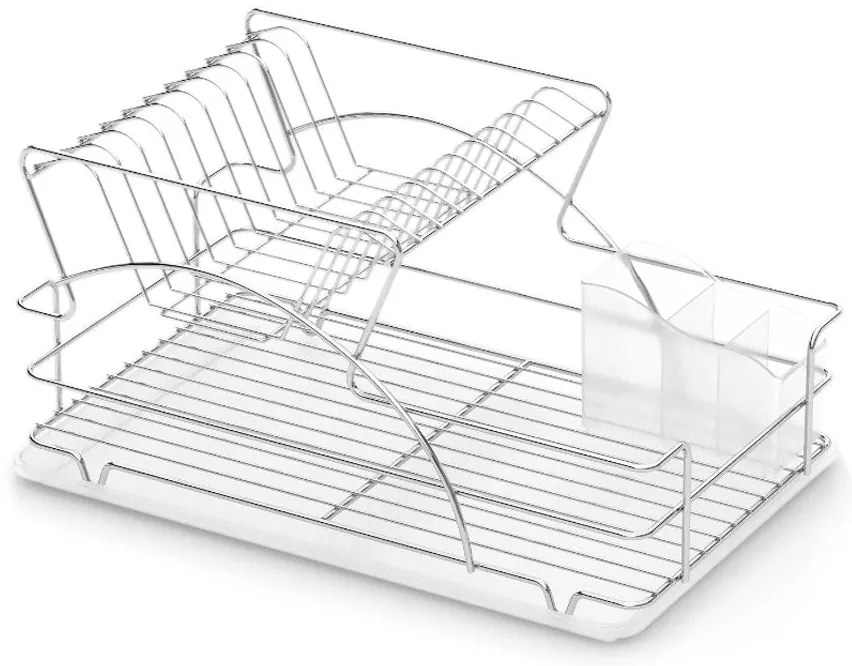 СУШИЛНИК ЗА СЪДОВЕ TEKNO TEL KB 009 , 2 нива , хром-прозрачна тавичка